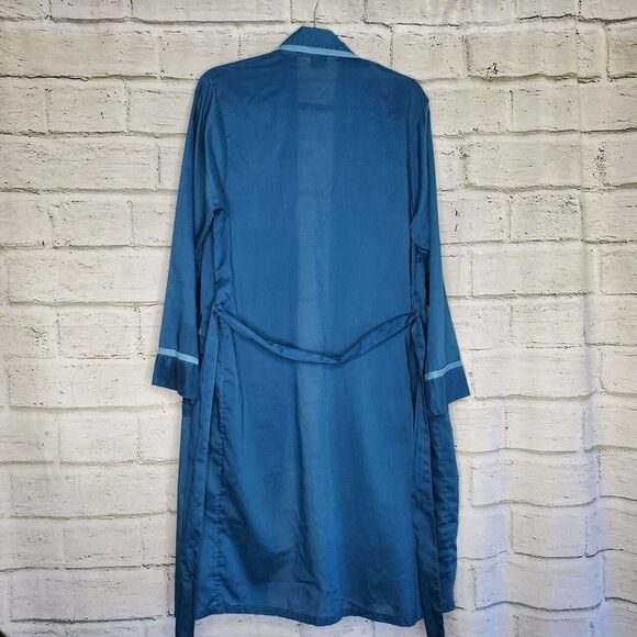 Vintage Robe By Weldon Blue Polyester Mens Robe With Belt Medium - Picture 3 of 9